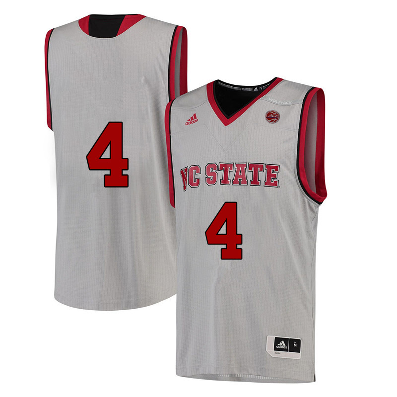 Men #4 Ashley Williams NC State Wolfpack College Basketball Jerseys-White - Click Image to Close